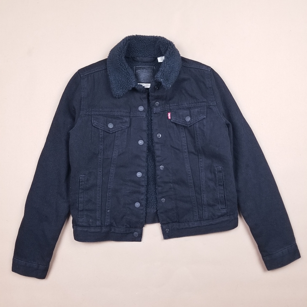Levi's Sherpa Fleeces Lining Black Denim Jean Jack